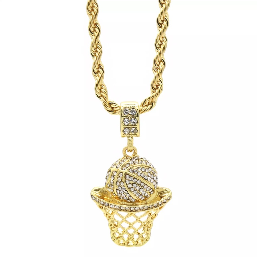 Cz Basketball Pendant & chain